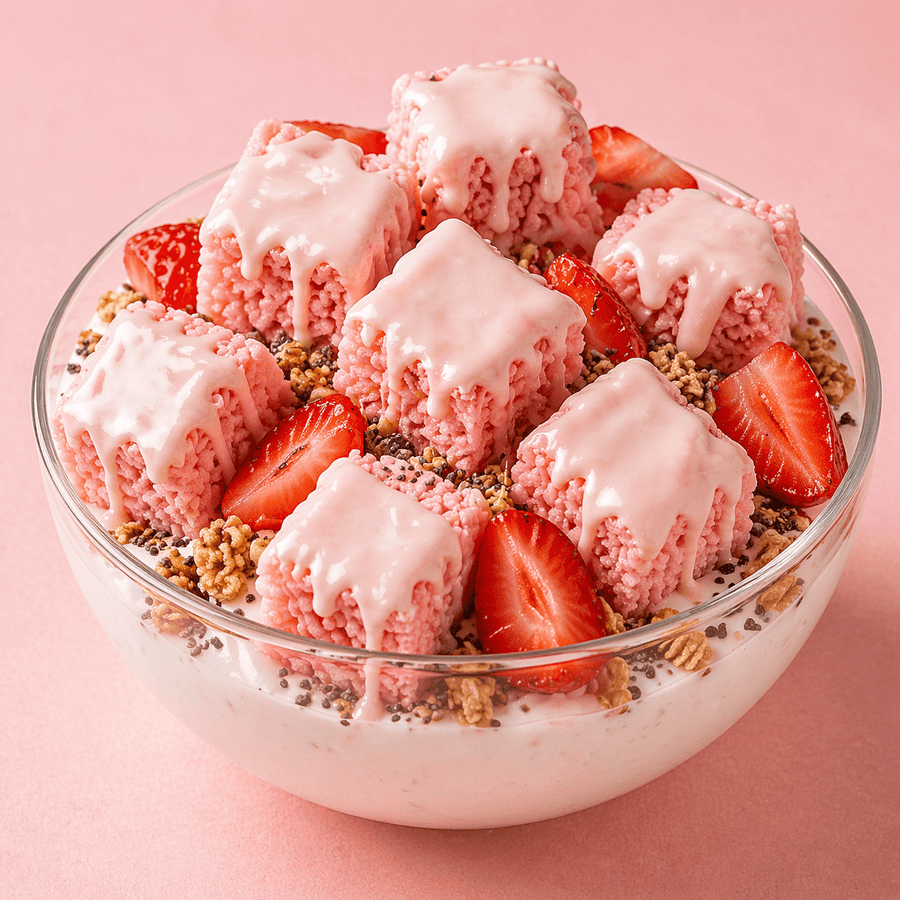 Strawberry Protein Rice Treat Fiber Power Bowl - Prime Bites
