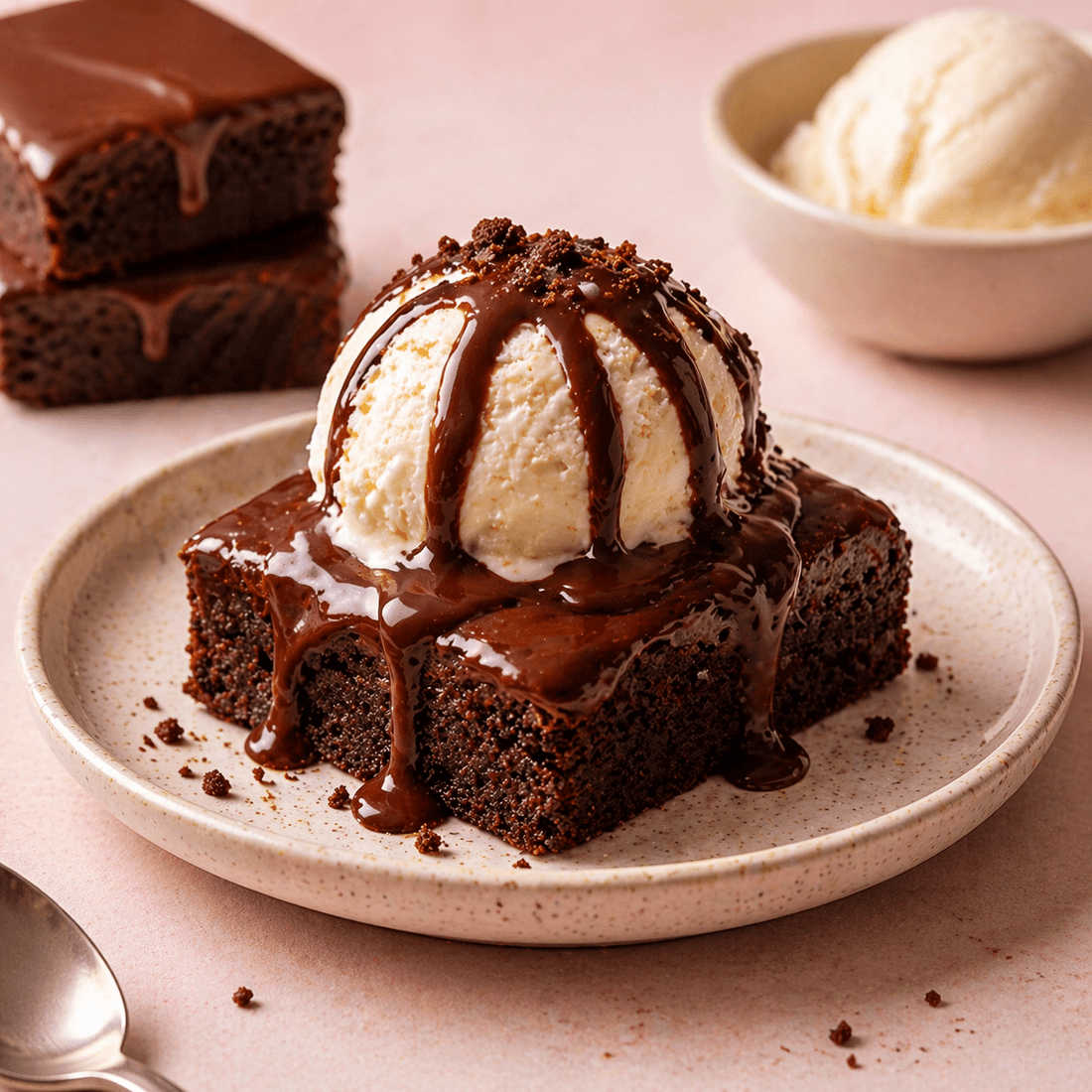 Warm Chocolate Glazed Donut Brownie Sundae - Prime Bites