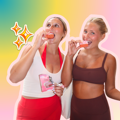 Friends sharing protein brownies