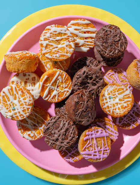 Prime Bites mini muffins with colorful sprinkles