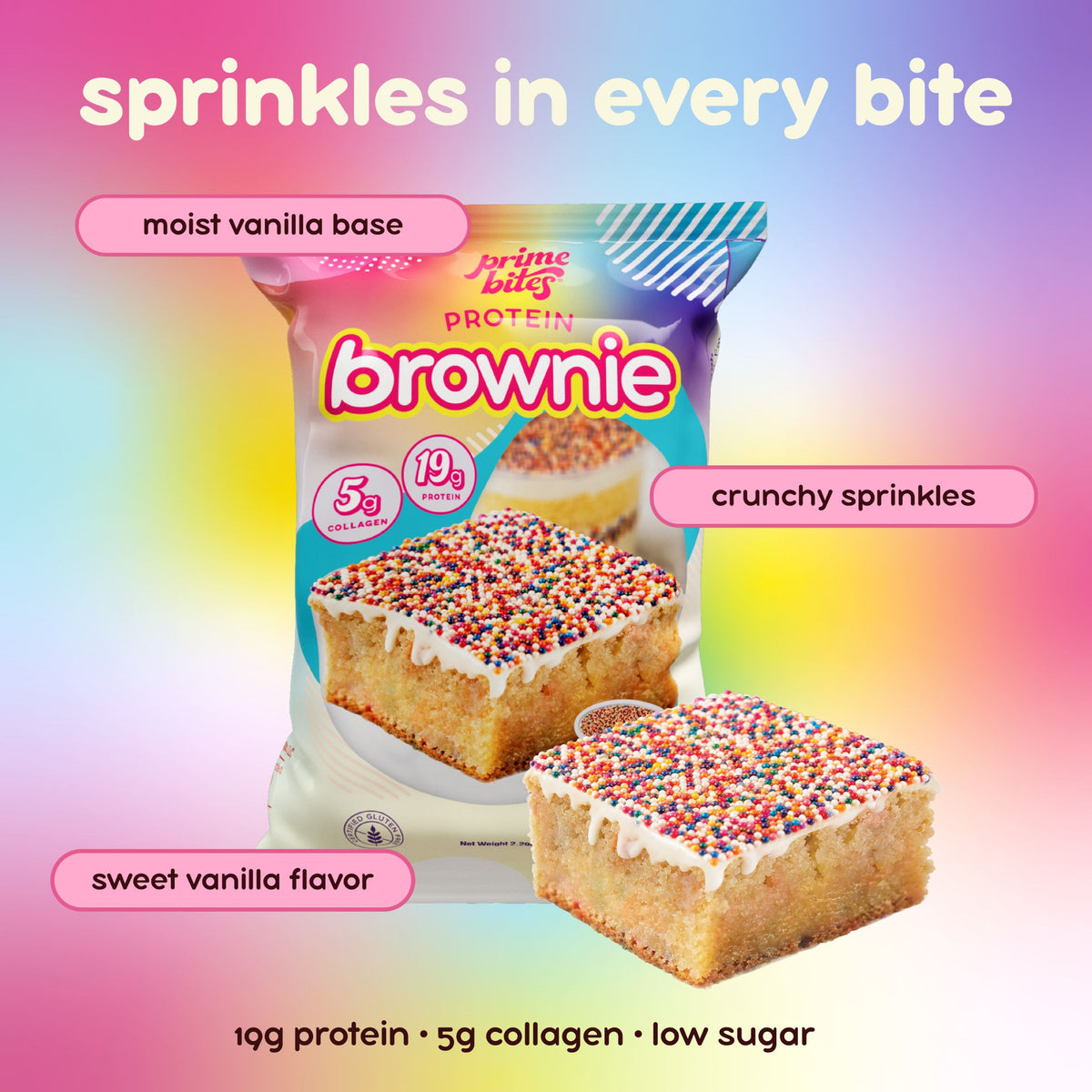Sprinkle Cake Protein Brownies