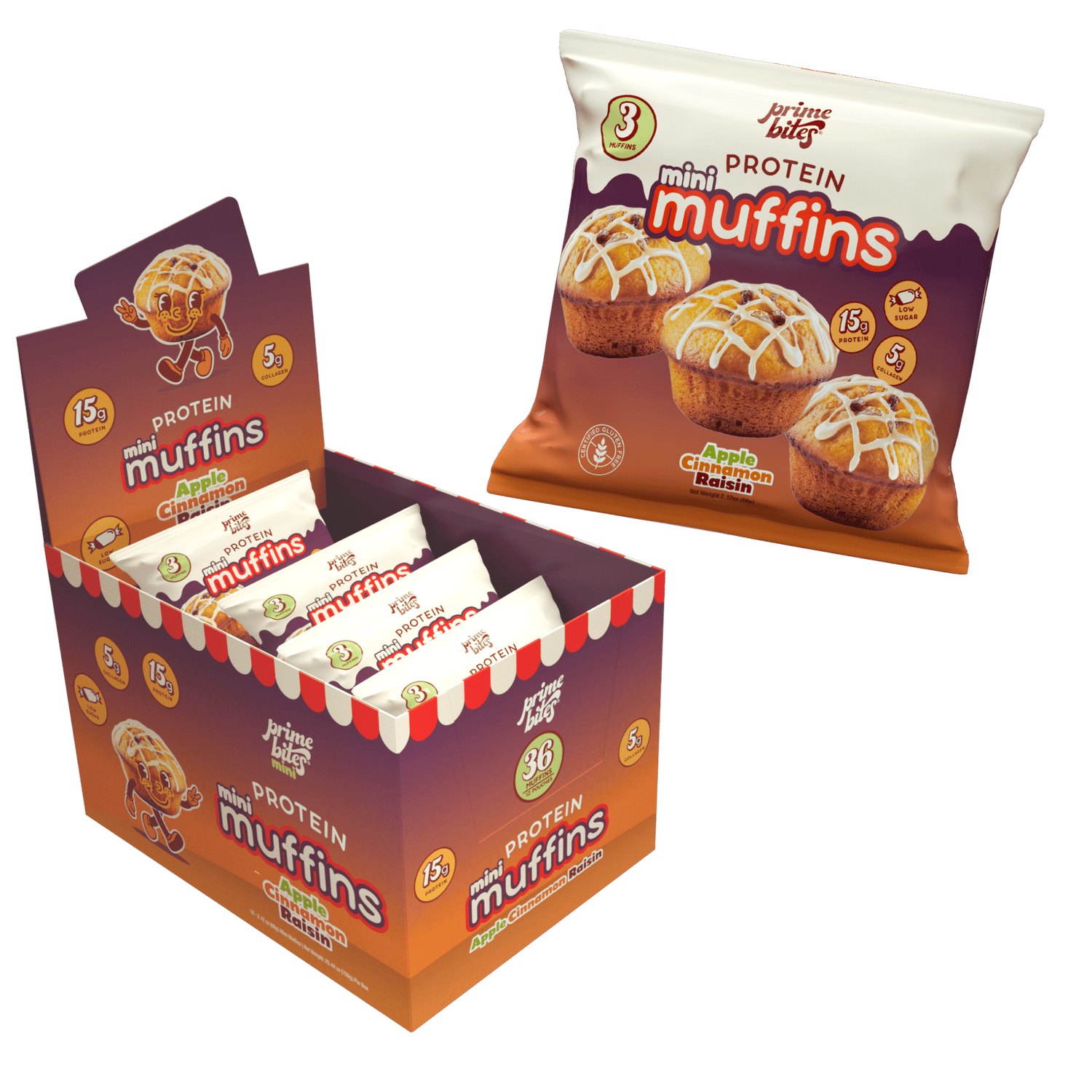 Apple Cinnamon Raisin Mini Muffins - Prime Bites