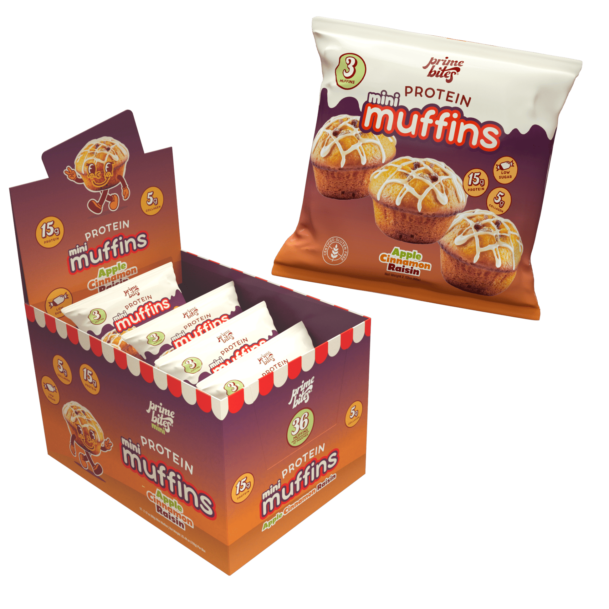 Apple Cinnamon Raisin Mini Muffins - Prime Bites