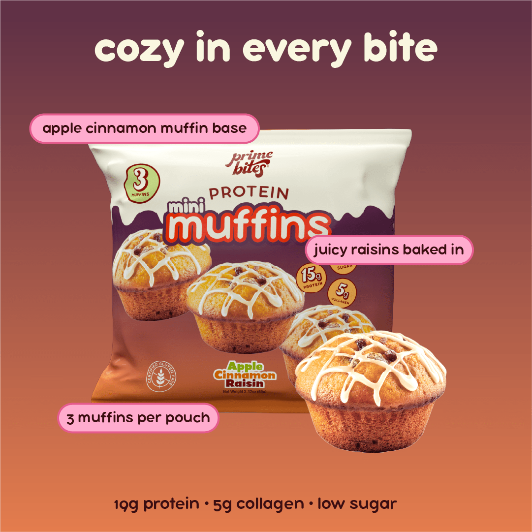 Apple Cinnamon Raisin Mini Muffins - Prime Bites