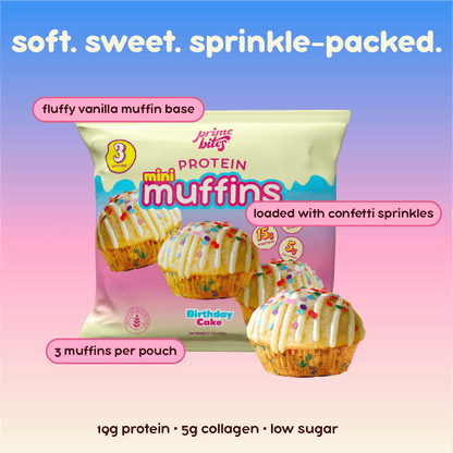 Birthday Cake Mini Muffins - Prime Bites