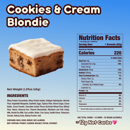 Cookies & Cream Blondie - Prime Bites
