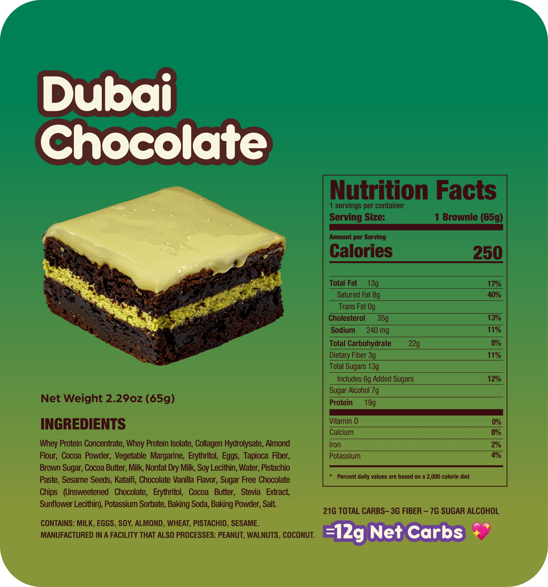 Dubai Chocolate Brownie - Prime Bites
