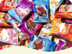 Variety of Prime Bites protein brownie packages